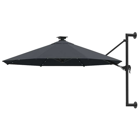 Vidaxl vægparasol med LED'er 300 cm antracit -farvet