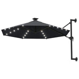 Vidaxl vægparasol med LED'er 300 cm antracit -farvet