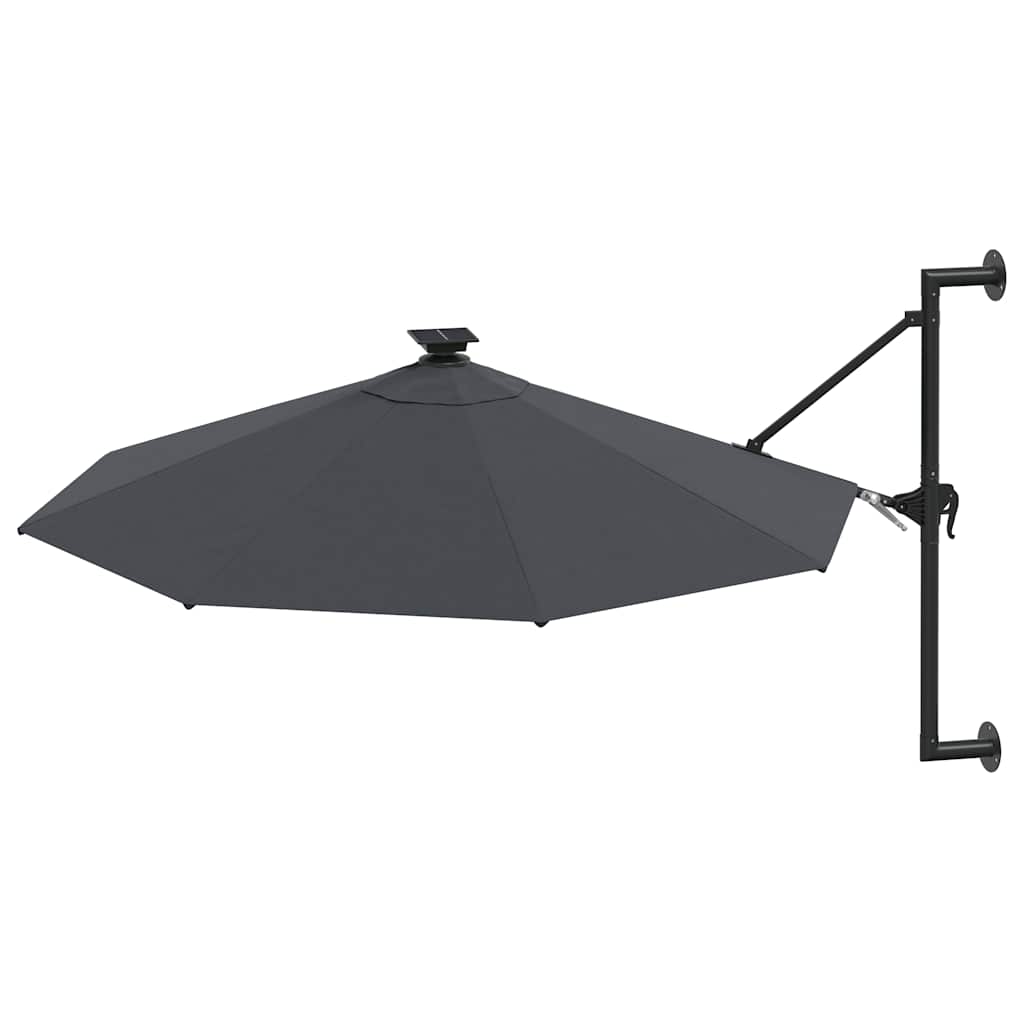 Vidaxl vægparasol med LED'er 300 cm antracit -farvet