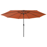 Vidaxx parasol med LED belysning 400 cm terracotta farvet