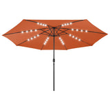 Vidaxx parasol med LED belysning 400 cm terracotta farvet