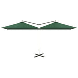 Vidaxl Parasol dobbelt med stålstang 600x300 cm grøn