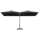 Vidaxl parasol dobbelt med stålstang 600x300 cm antracit -farvet