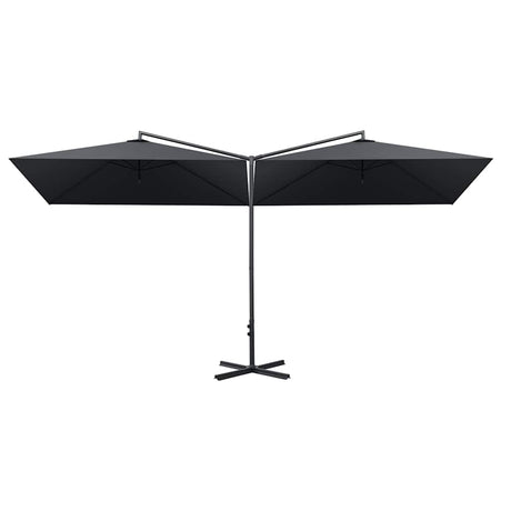 Vidaxl parasol dobbelt med stålstang 600x300 cm antracit -farvet