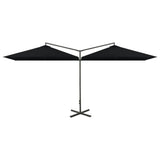 Vidaxl parasol dobbelt med stålstang 600x300 cm sort