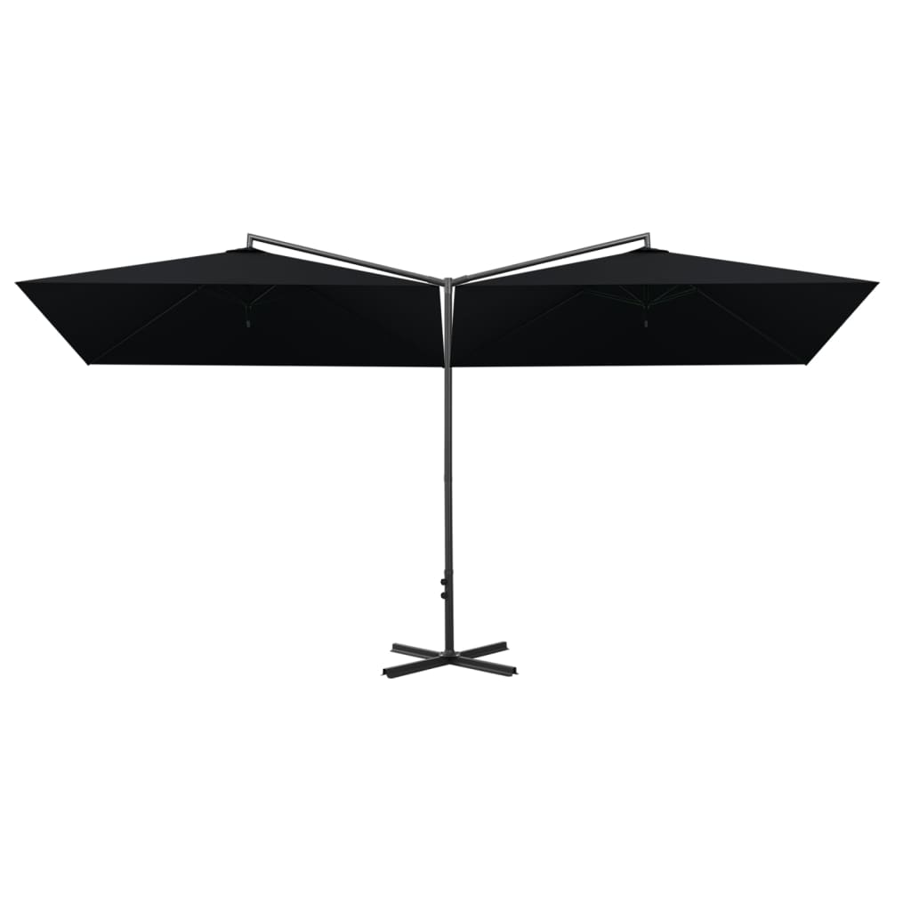 Vidaxl parasol dobbelt med stålstang 600x300 cm sort