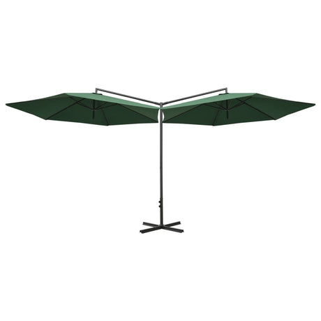 Vidaxl parasol dobbelt med stålstang 600 cm grøn