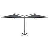 Vidaxl parasol dobbelt med stålstang 600 cm antracit -farvet