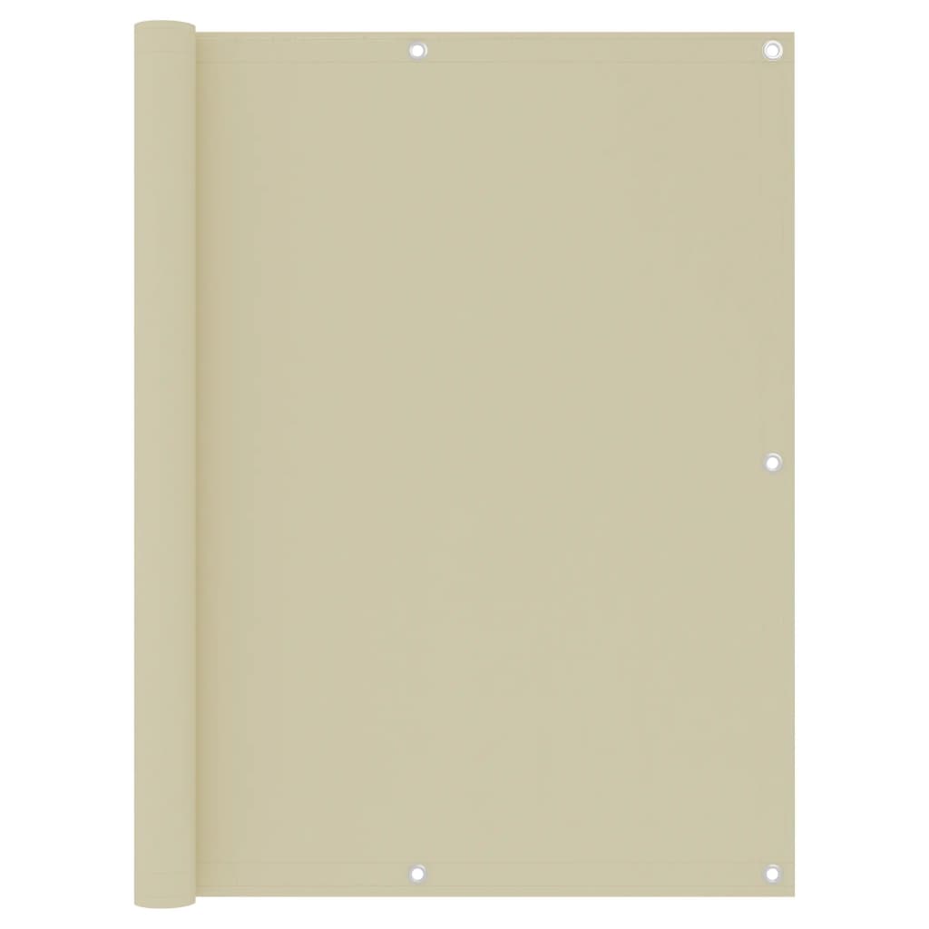 Vidaxl balkonskærm 120x600 cm Oxford Fabric Crème