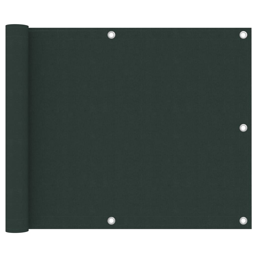 Vidaxl balkonskærm 75x300 cm Oxford stof mørkegrøn