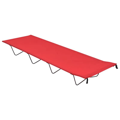 Vidaxl Camp Bed 180x60x19 cm Oxford stof og stålrød