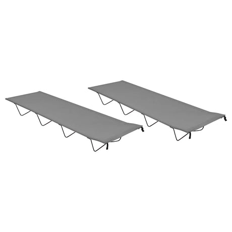 Vidaxl Camp Bed 2 St 180x60x19 cm Oxford stof og stålgrå