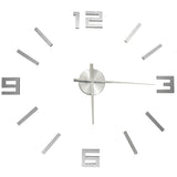 Vidaxl 3d Wall Clock Moderne xxl 100 cm sølvfarvet