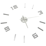 Vidaxl 3d Wall Clock Moderne xxl 100 cm sølvfarvet