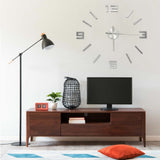 Vidaxl 3d Wall Clock Moderne xxl 100 cm sølvfarvet