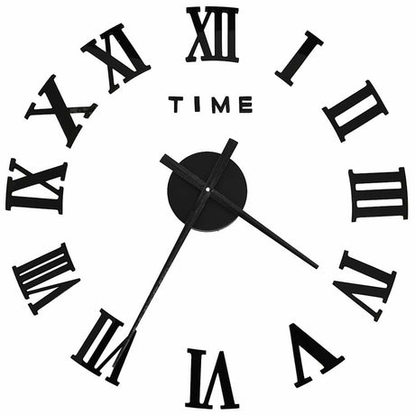 Vidaxl 3d Wall Clock Moderne xxl 100 cm sort