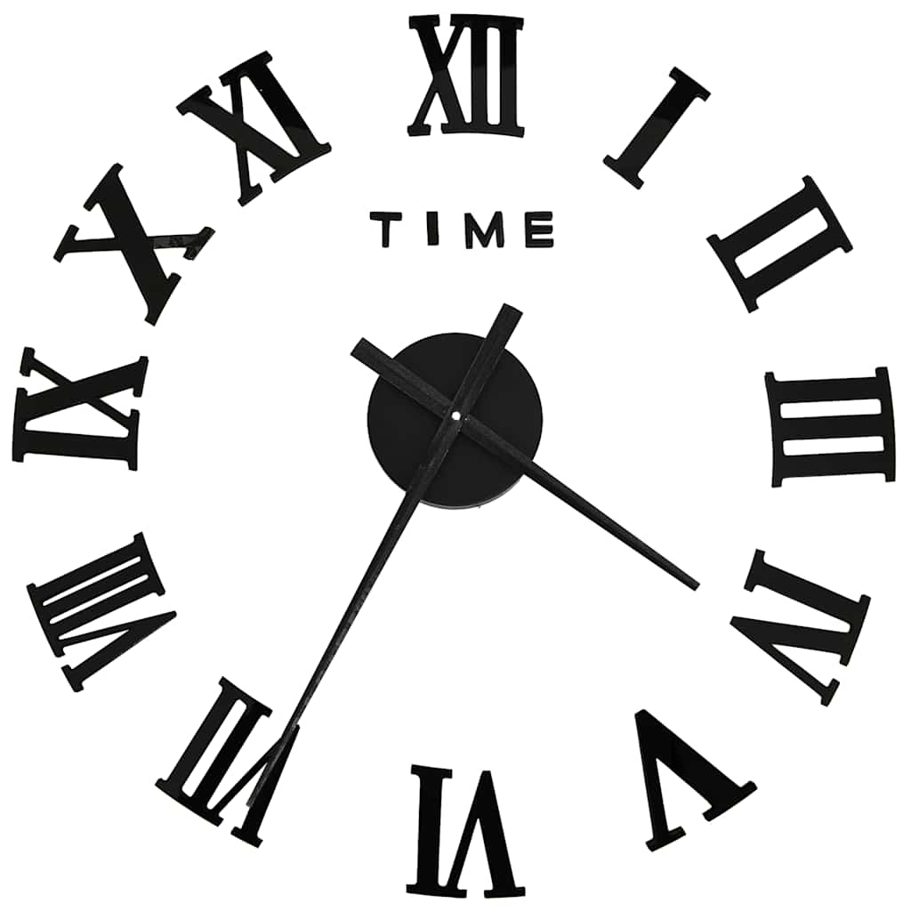 Vidaxl 3d Wall Clock Moderne xxl 100 cm sort