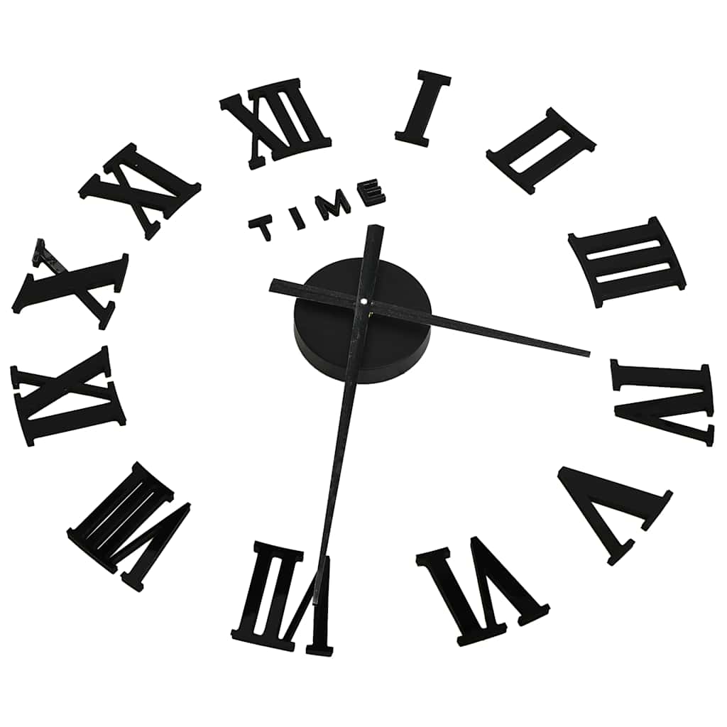 Vidaxl 3d Wall Clock Moderne xxl 100 cm sort