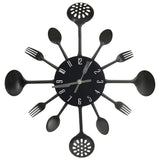 Vidaxl Wall Clock Spoon-And-Frokk 40 cm aluminium sort