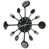Vidaxl Wall Clock Spoon-And-Frokk 40 cm aluminium sort