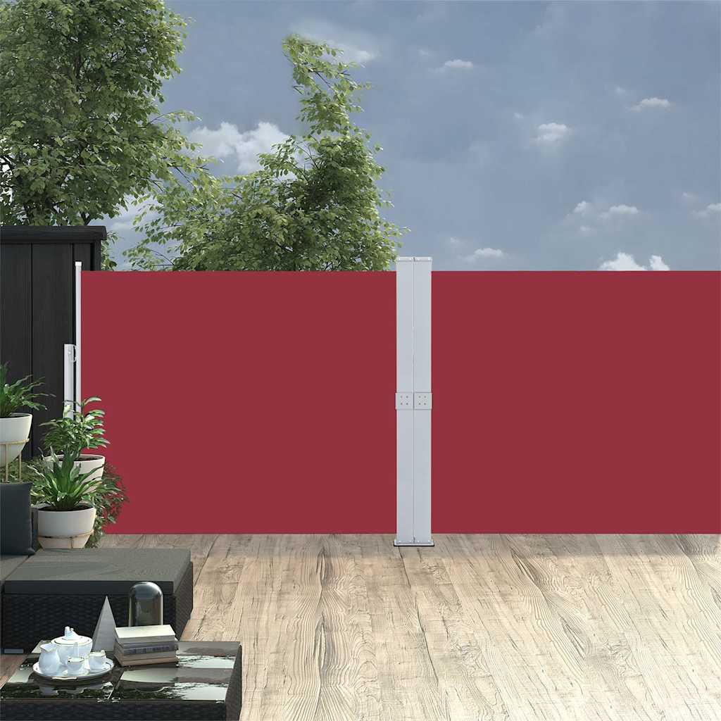 Vidaxl Haveskærm Udvidelig 140x1200 cm rød