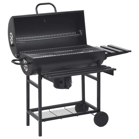Vidaxx grilltønde med hjul og hylder 115x85x95 cm sort stål