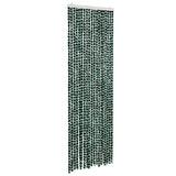 Vidaxl Fly Curtain 56x185 cm Chenille Green and White
