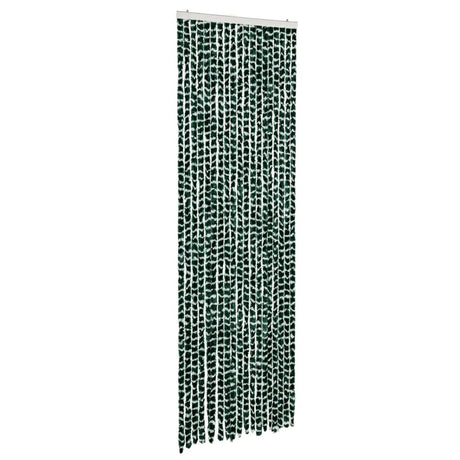 Vidaxl Fly Curtain 56x185 cm Chenille Green and White
