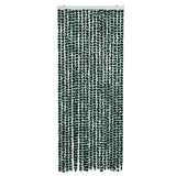 Vidaxl Fly Curtain 56x185 cm Chenille Green and White