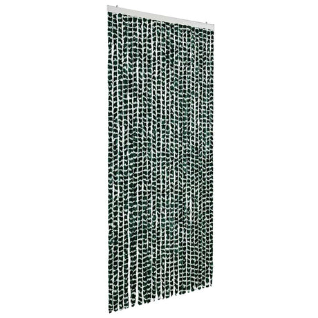 Vidaxl Fly Curtain 100x220 cm Chenille Green and White