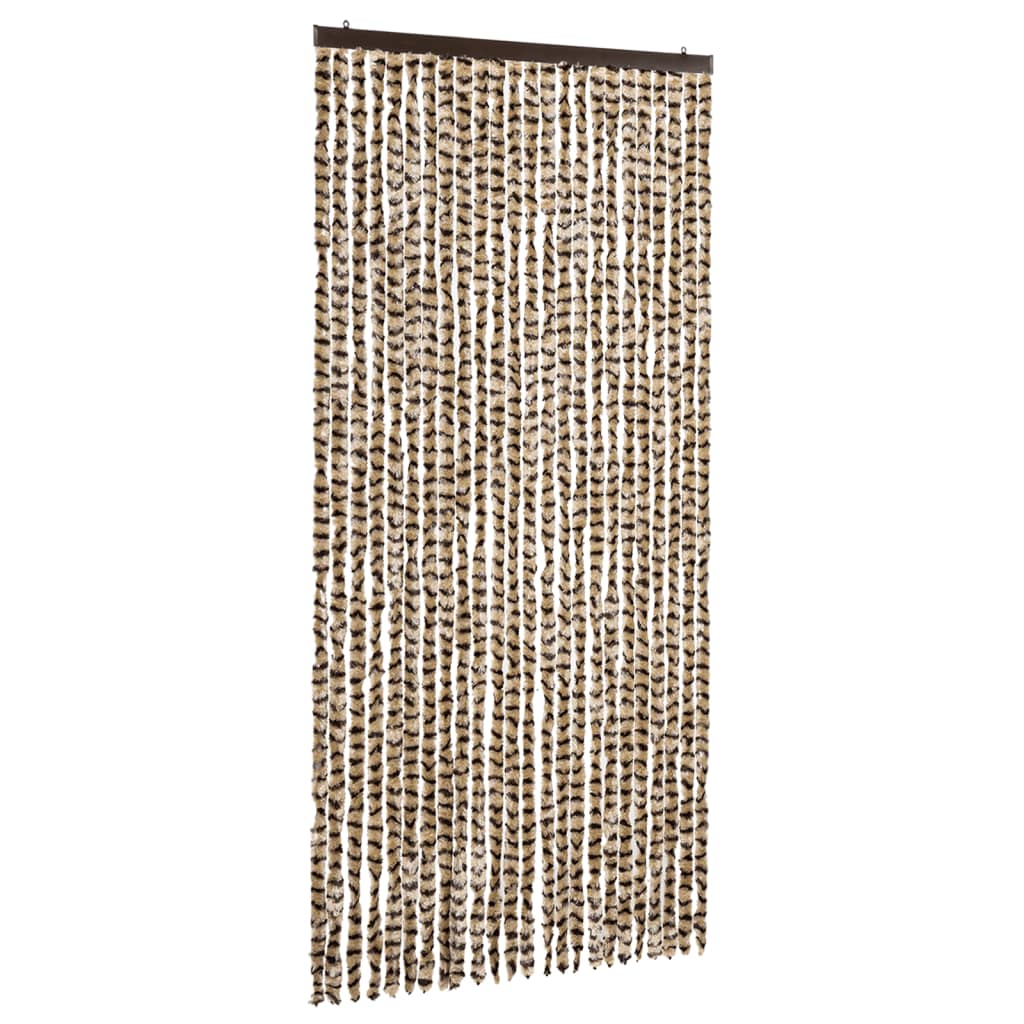Vidaxl Fly Curtain 100x220 cm Chenille Beige og Brown