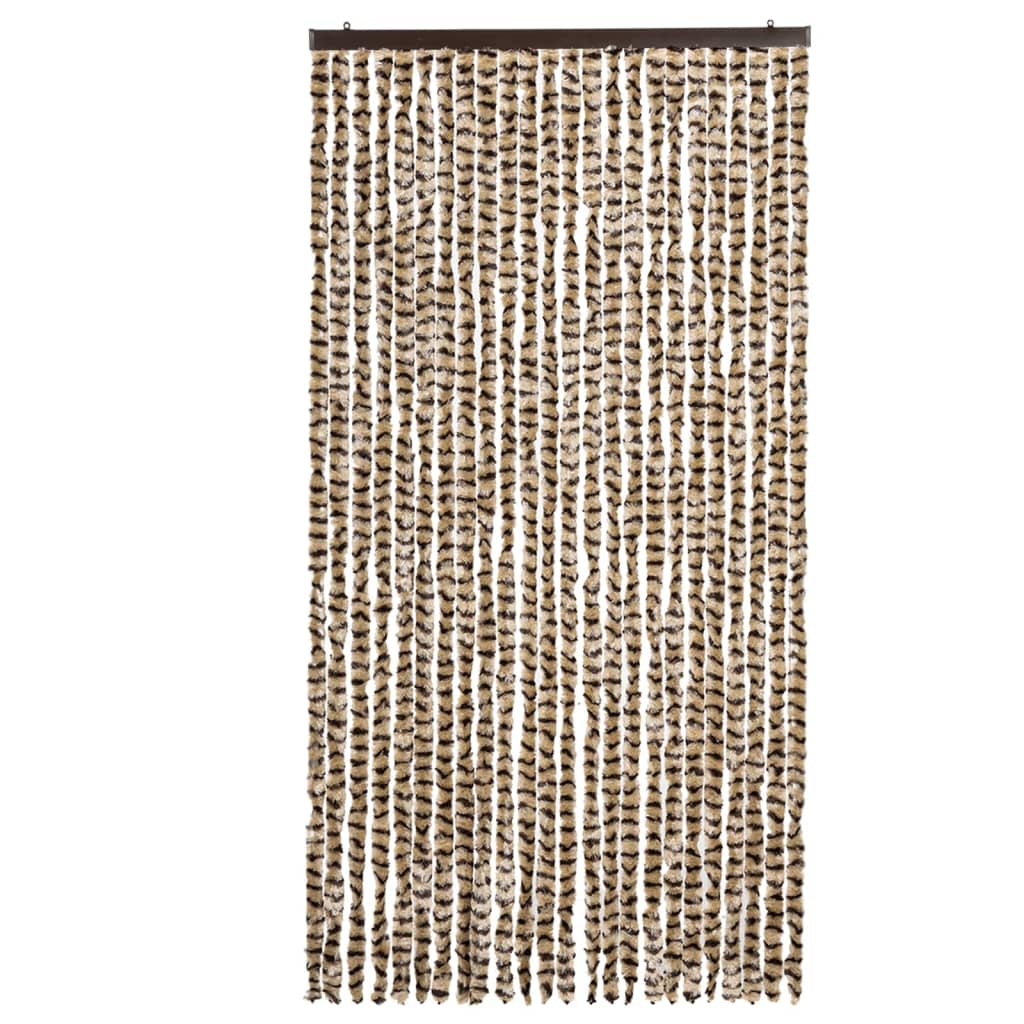 Vidaxl Fly Curtain 100x220 cm Chenille Beige og Brown