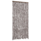 Vidaxl Fly Curtain 100x220 cm Chenille Brown and White