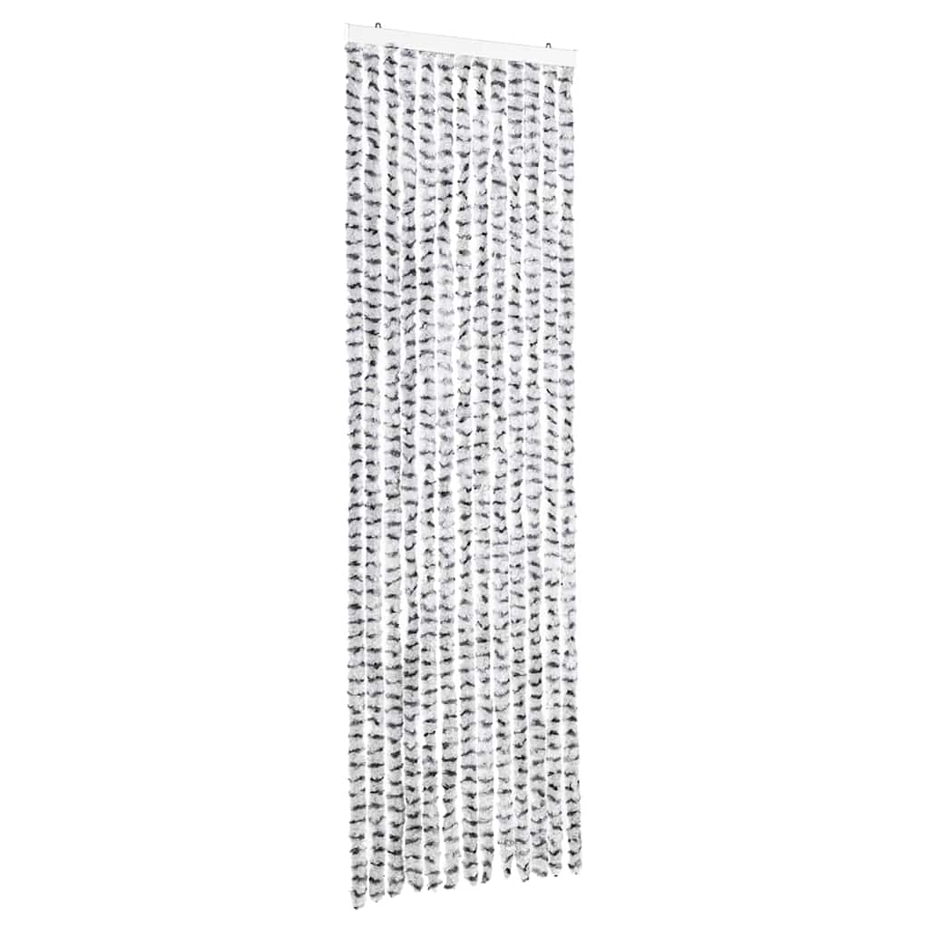 Vidaxl Fly Curtain 56x185 cm Chenille Lys og mørkegrå