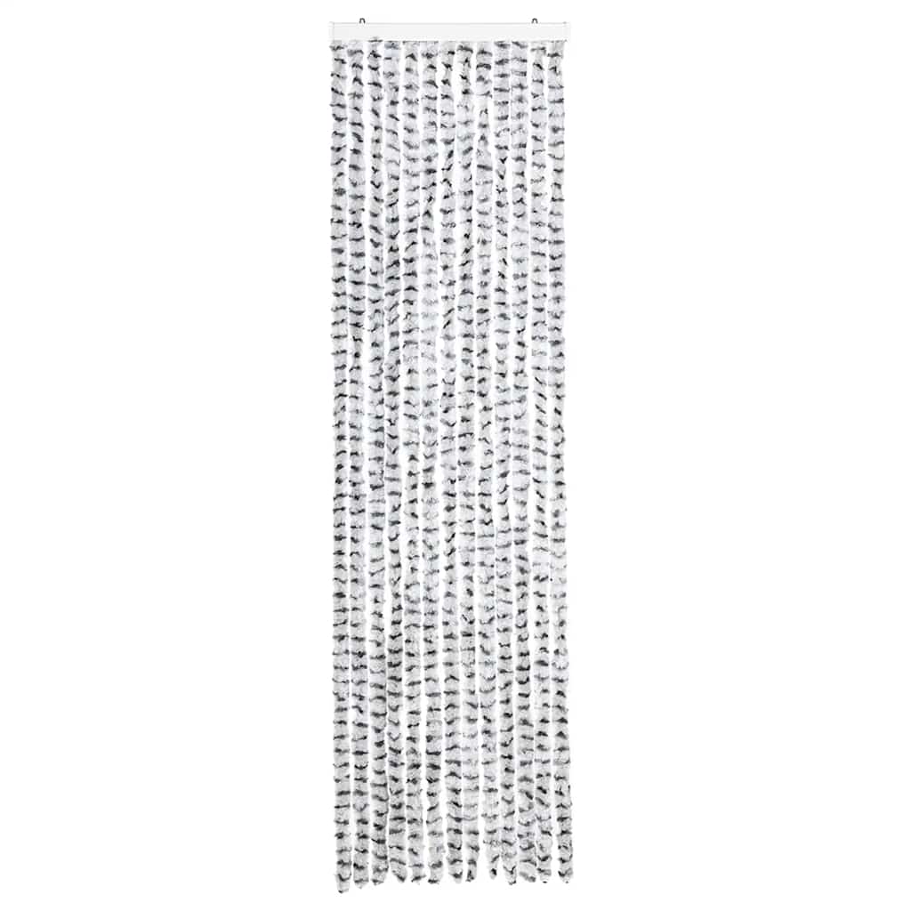 Vidaxl Fly Curtain 56x185 cm Chenille Lys og mørkegrå