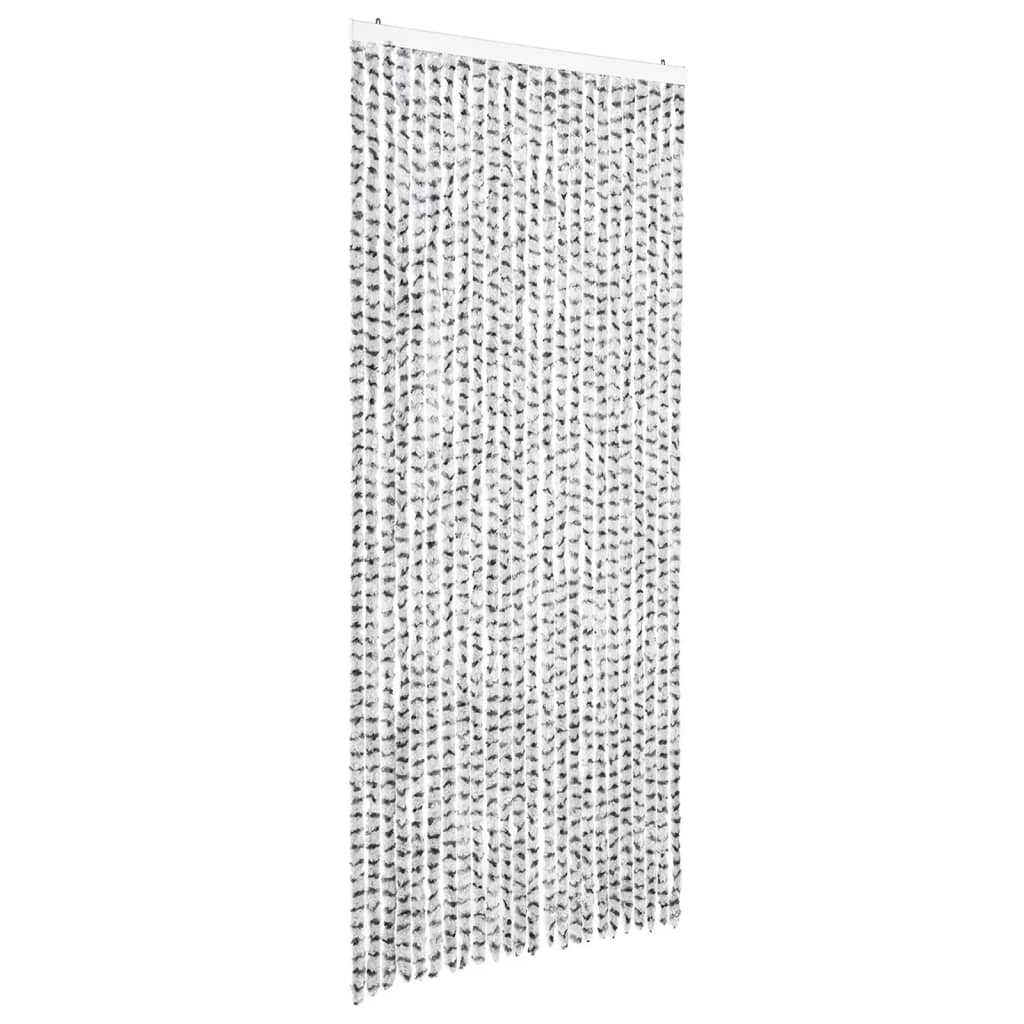 Vidaxl Fly Curtain 100x220 cm Chenille Lys og mørkegrå