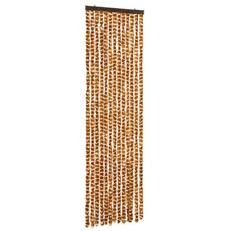 Vidaxl Fly Curtain 56x185 cm Chenille Ocher and White