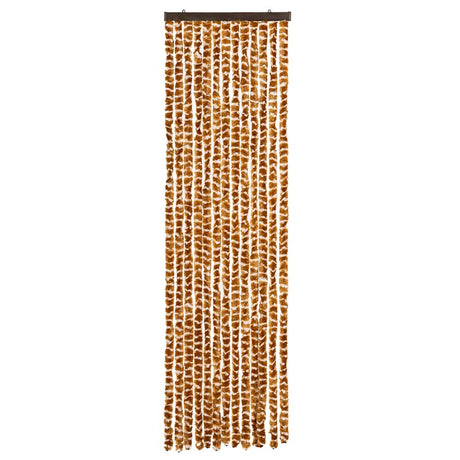Vidaxl Fly Curtain 56x185 cm Chenille Ocher and White