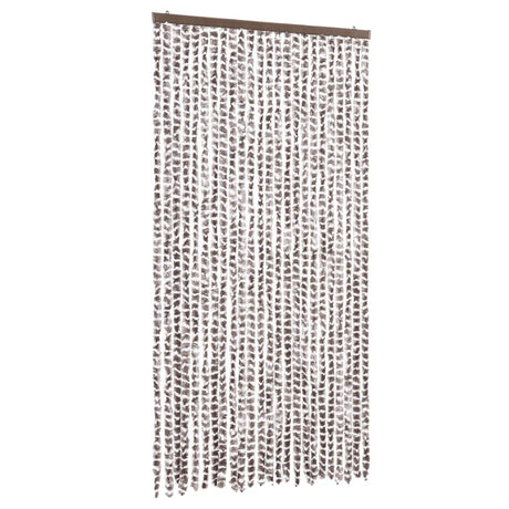 Vidaxl Fly Curtain 100x220 cm Chenille Taupe og White