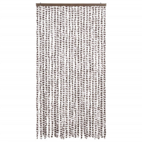 Vidaxl Fly Curtain 100x220 cm Chenille Taupe og White