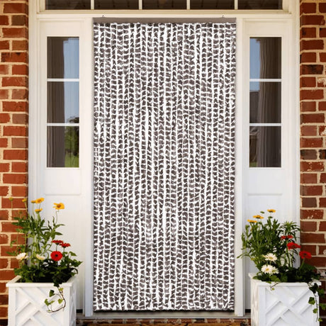 Vidaxl Fly Curtain 100x220 cm Chenille Taupe og White