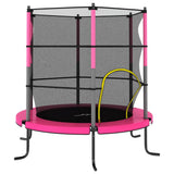 Vidaxl trampolin med sikkerhedsnet omkring 140x160 cm lyserød
