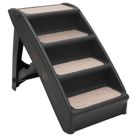 Vidaxl Dog Trappe Foldbar 62x40x49,5 cm sort