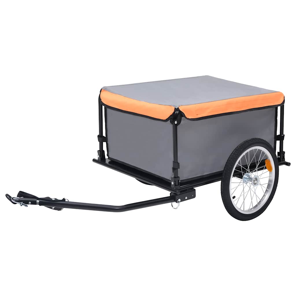VidaXL cykeltrailer 65 kg grå og orange