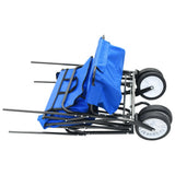 Vidaxl Handkar sammenfoldelig med Luifel Steel Blue
