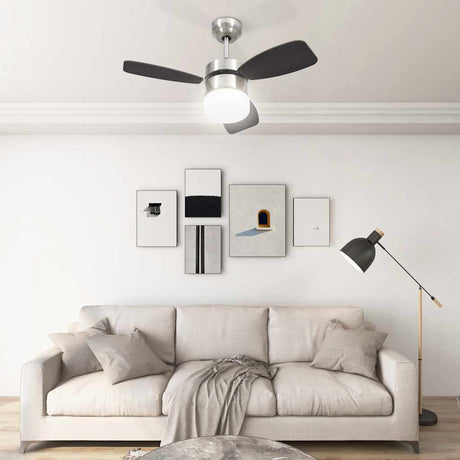 Vidaxl loftsventilator med lampe -fjernbetjening 76 cm mørkebrun