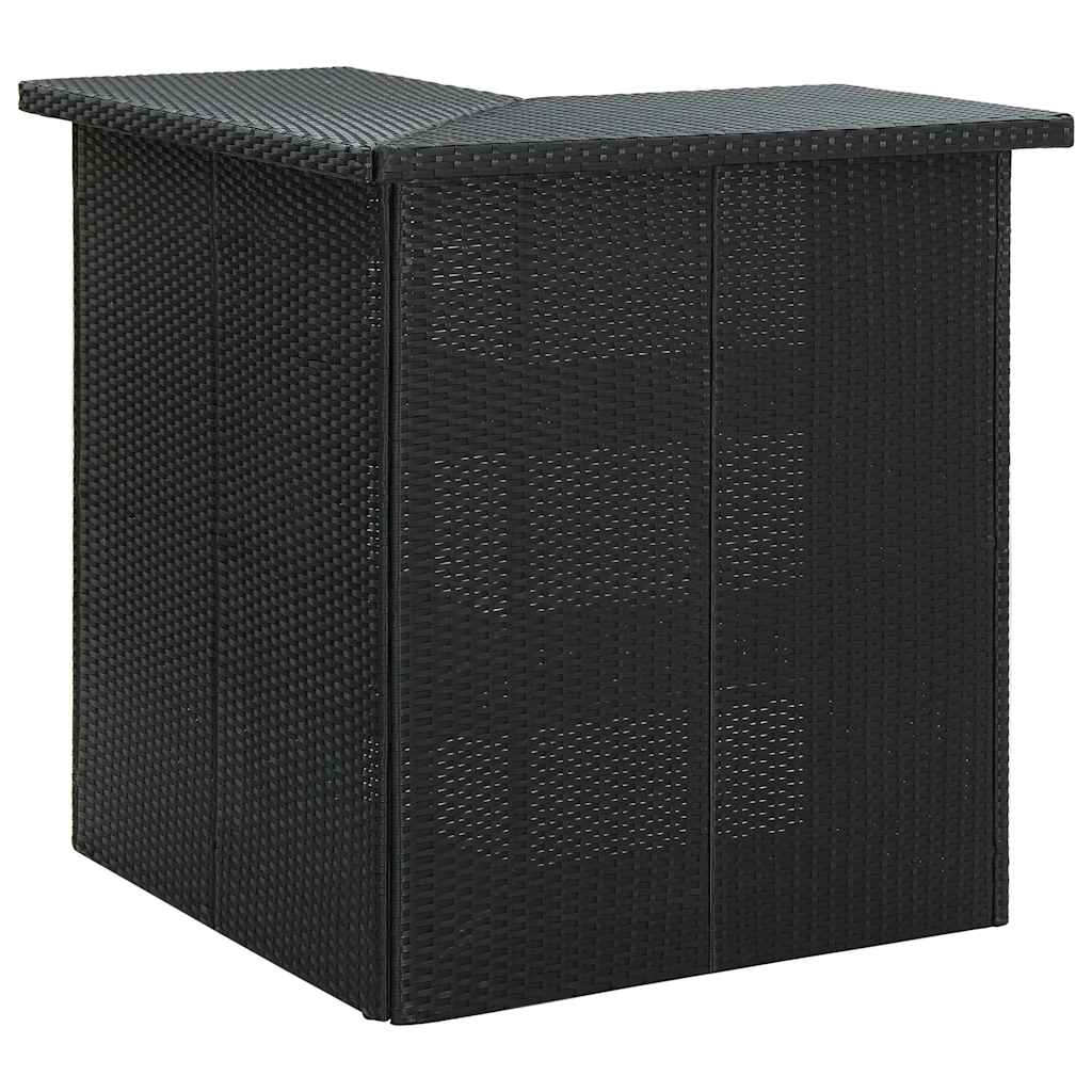 Vidaxl hoekbartafel 100x50x105 cm poly rattan zwart