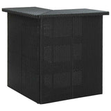 Vidaxl hoekbartafel 100x50x105 cm poly rattan zwart