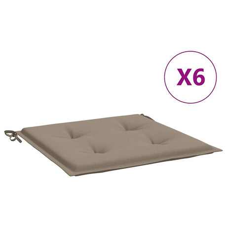 Vidaxl Garden Stol Puder 6 PCS 40x40x4 cm Oxford Fabric Taupe