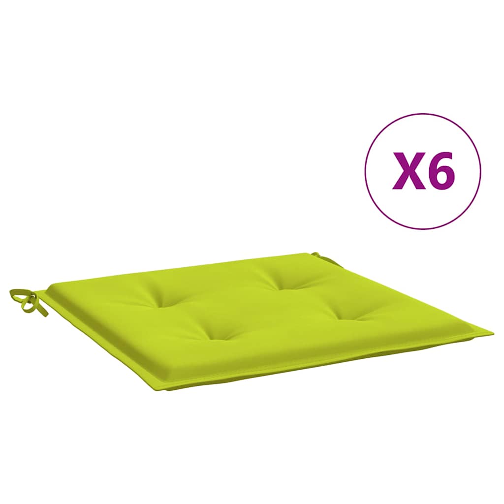 Vidaxl Garden Stol Puder 6 PCS 40x40x4 cm Oxford Stof lysegrøn
